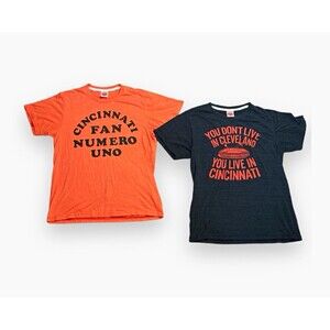 Homage Lot of 2 Cincinnati Graphic Print Crew Neck T-Shirts Bengals Sz M
